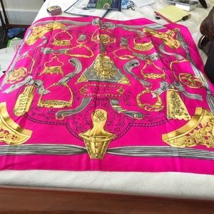 A rare. Vintage  magenta Hermes scarf